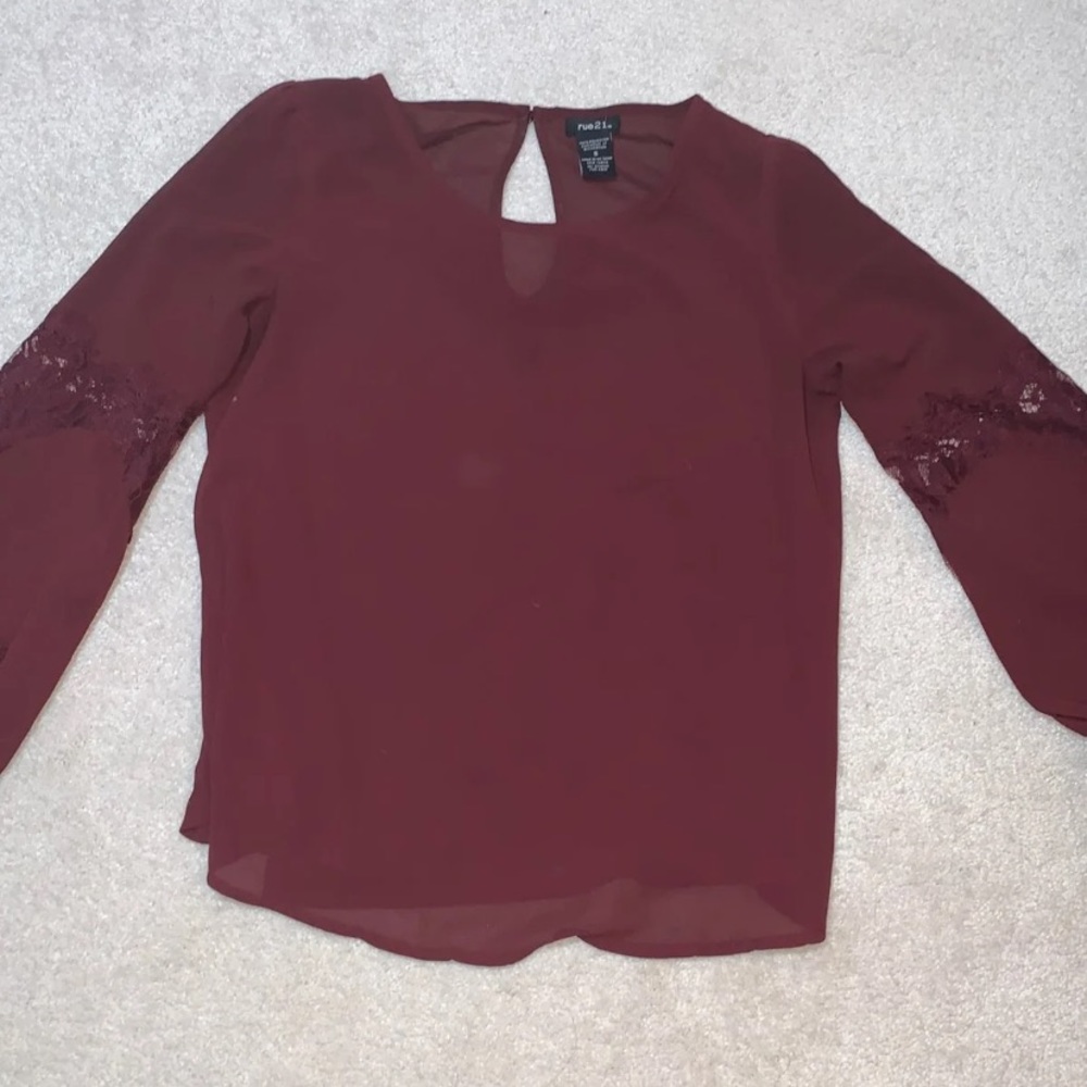 Maroon lace blouse